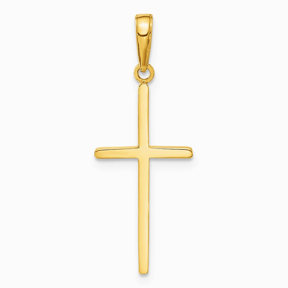 10K / 14K Yellow Gold Polished Cross Pendant - Product Photo