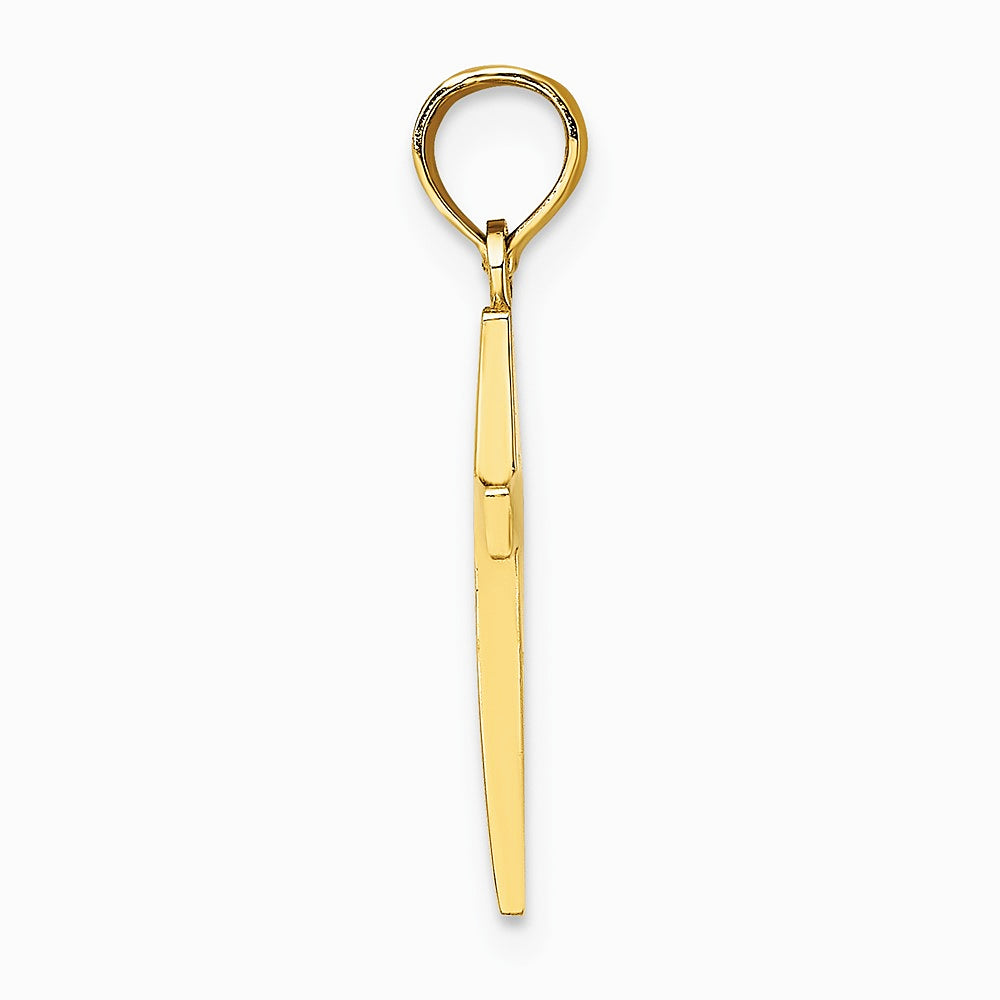 10K / 14K Yellow Gold Polished Cross Pendant - Product Photo