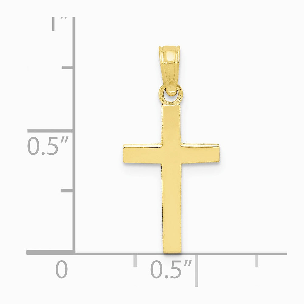 10K / 14K Yellow Gold Polished Cross Pendant - Product Photo