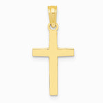 10K / 14K Yellow Gold Polished Cross Pendant - Product Photo