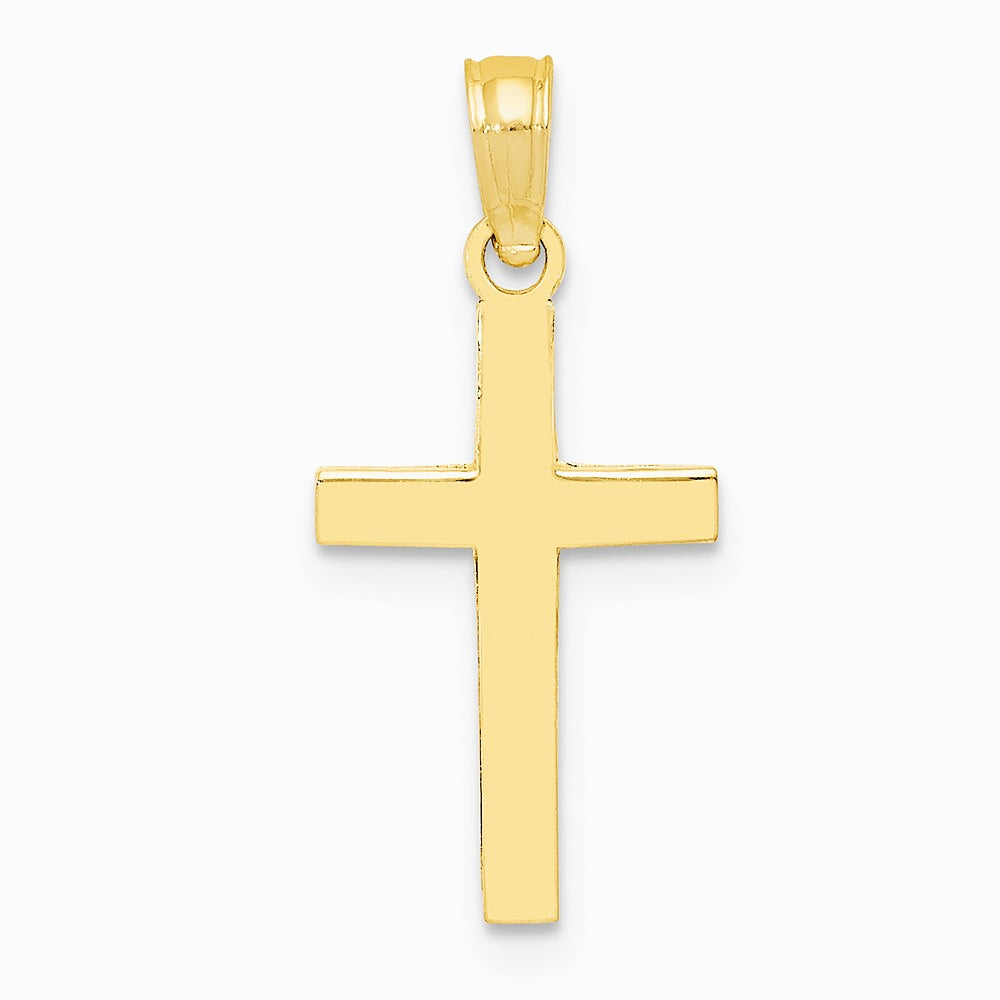 10K / 14K Yellow Gold Polished Cross Pendant - Product Photo