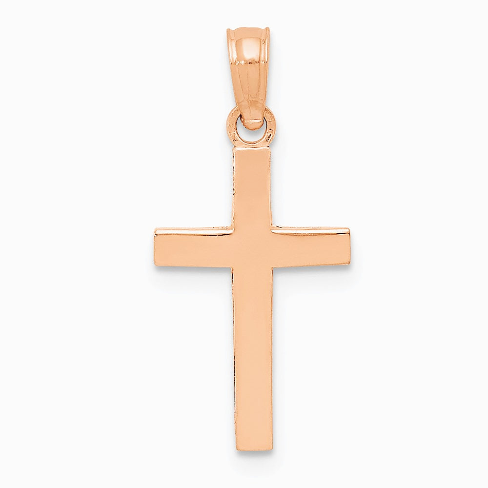 10K / 14K Rose Gold Polished Cross Pendant