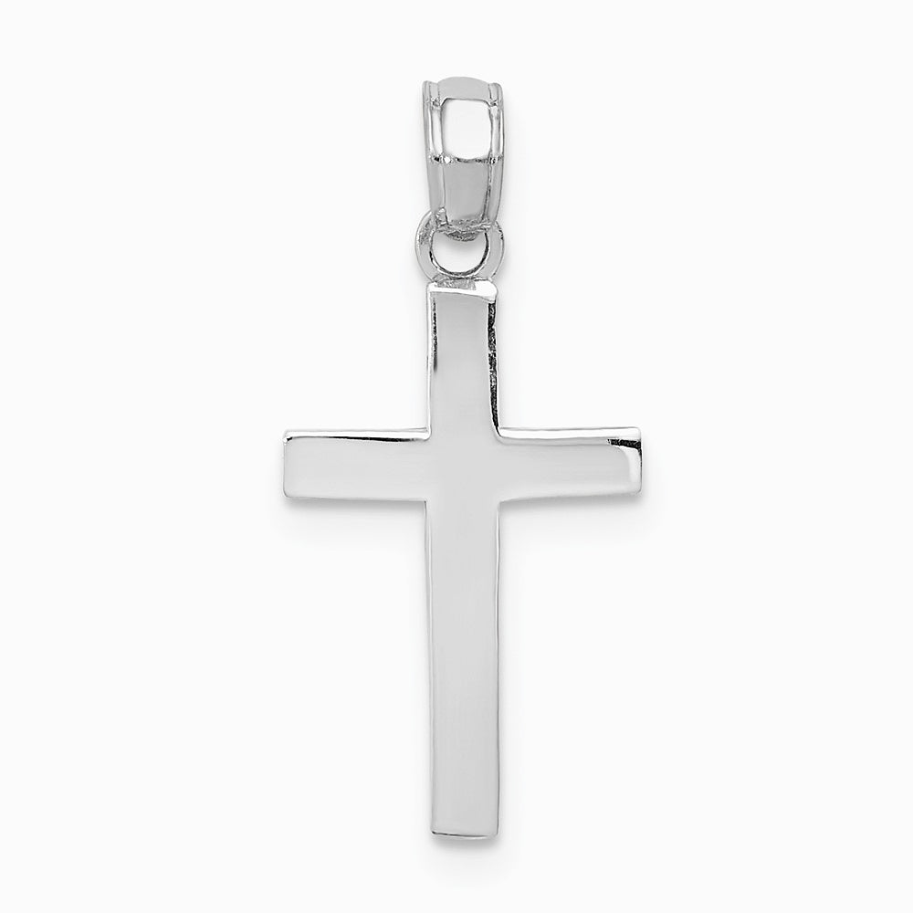 10K / 14K White Gold Polished Cross Pendant - Product Photo