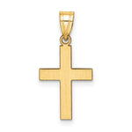10K / 14K Yellow Gold Polished Cross Charm - Product Photo