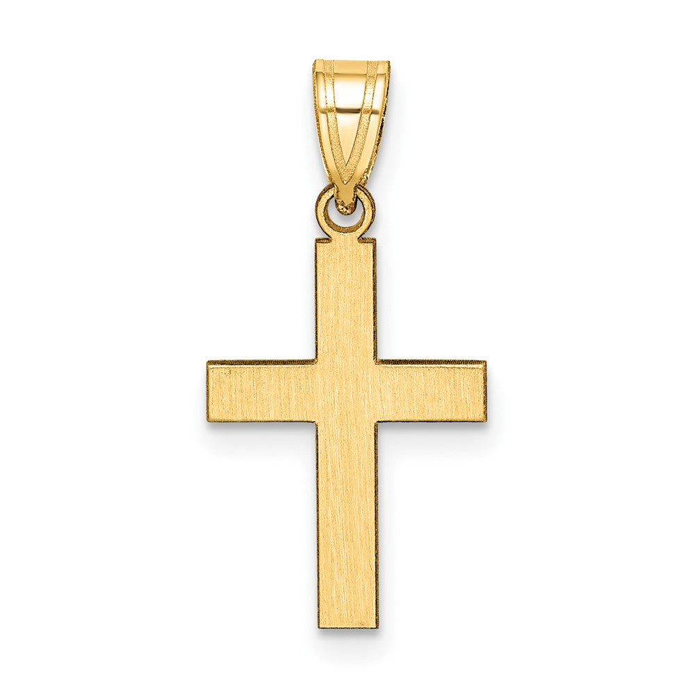 10K / 14K Yellow Gold Polished Cross Charm - Product Photo