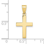 10K / 14K Yellow Gold Polished Cross Charm - Product Photo