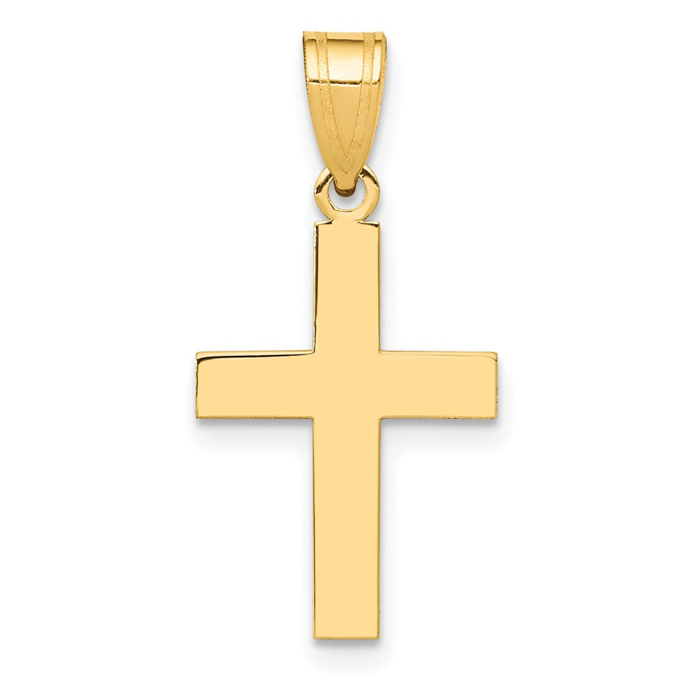 10K / 14K Yellow Gold Polished Cross Charm - Product Photo