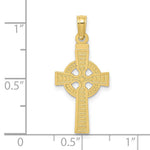 10K / 14K Yellow Gold Reversible GOD IS LOVE Celtic Cross Pendant - Product Photo