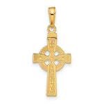10K / 14K Yellow Gold Reversible GOD IS LOVE Celtic Cross Pendant - Product Photo
