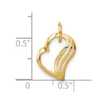10K Yellow Gold Heart Charm - Product Photo