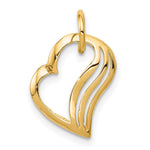 10K Yellow Gold Heart Charm - Product Photo