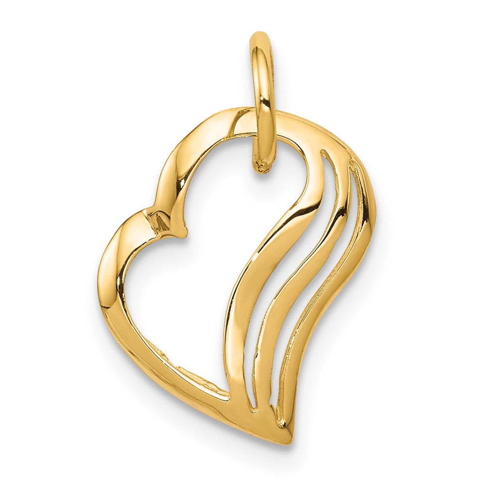 10K Yellow Gold Heart Charm - Product Photo