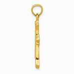 10K / 14K Yellow Gold Budded Cross Charm - Product Photo