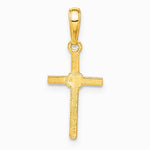 10K / 14K Yellow Gold Polished Cross Charm - Product Photo