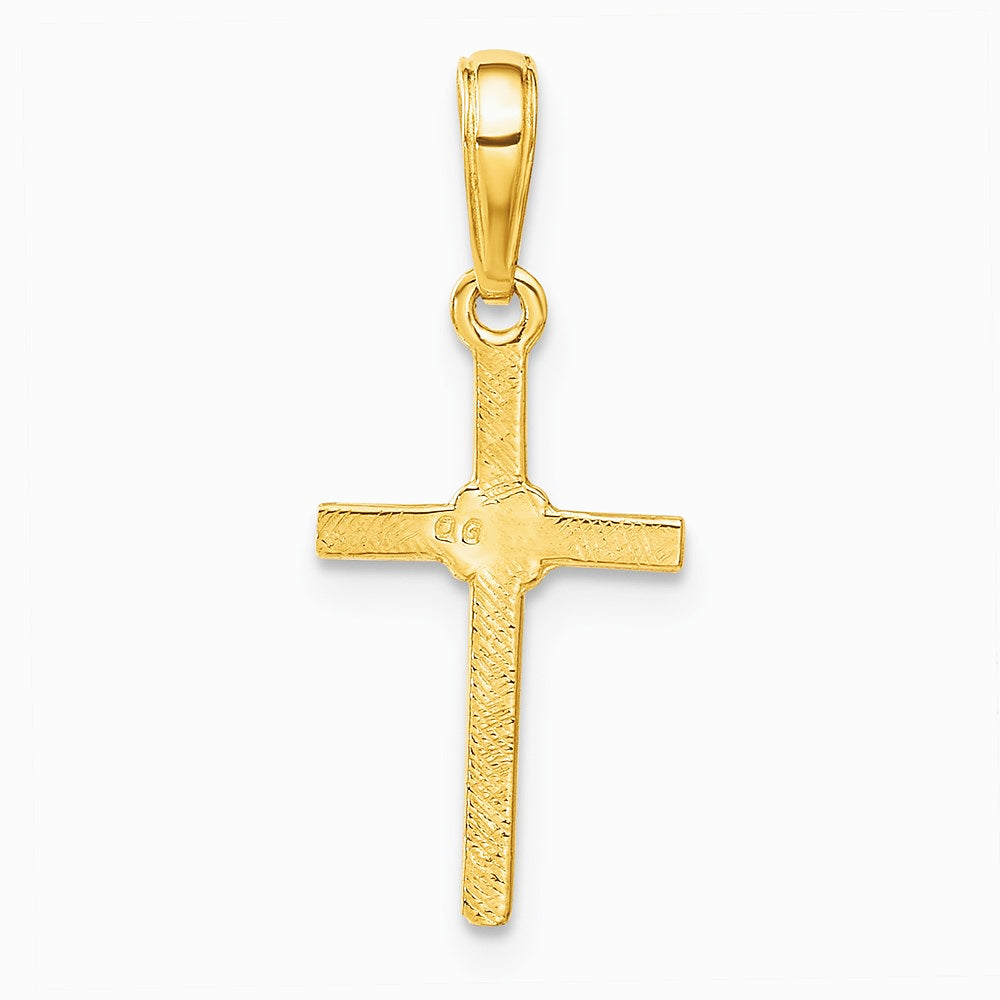 10K / 14K Yellow Gold Polished Cross Charm - Product Photo