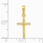 10K / 14K Yellow Gold Polished Cross Charm - Product Photo