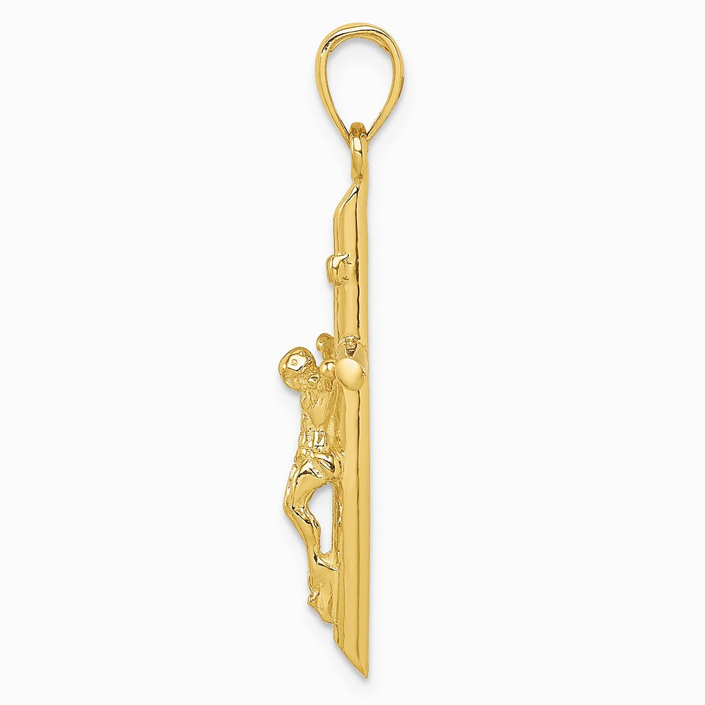 10K / 14K Yellow Gold INRI Crucifix Pendant - Product Photo
