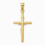 10K / 14K Yellow Gold INRI Crucifix Pendant - Product Photo