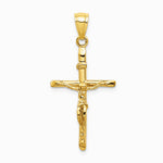 10K / 14K Yellow Gold INRI Crucifix Pendant - Product Photo