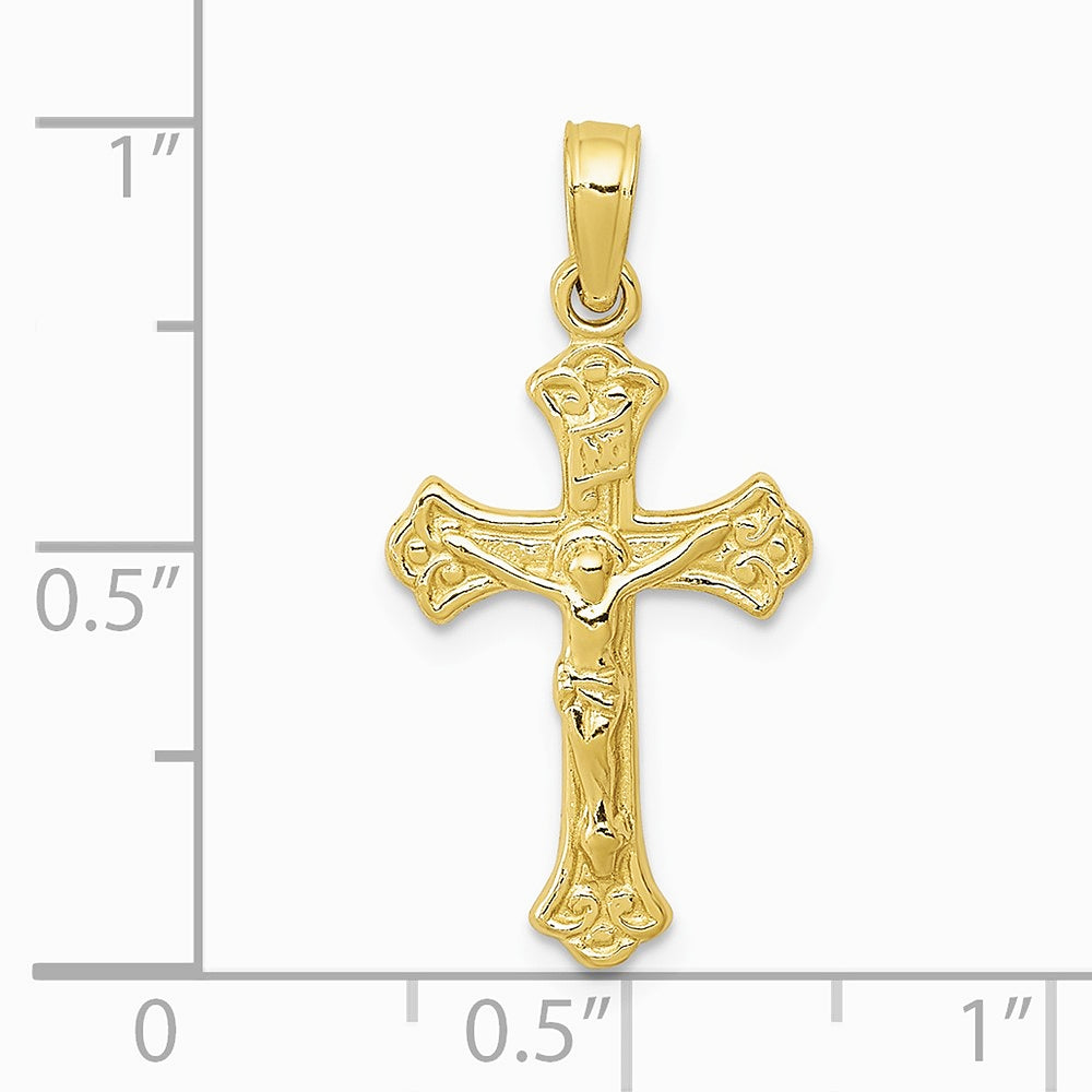 10K / 14K Yellow Gold INRI Crucifix Charm - Product Photo