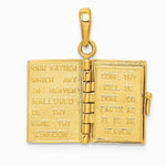 10K / 14K Yellow Gold 3D Lord's Prayer Bible Pendant - Product Photo