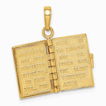 10K / 14K Yellow Gold 3D Lord's Prayer Bible Pendant - Product Photo