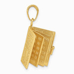 10K / 14K Yellow Gold 3D Lord's Prayer Bible Pendant - Product Photo