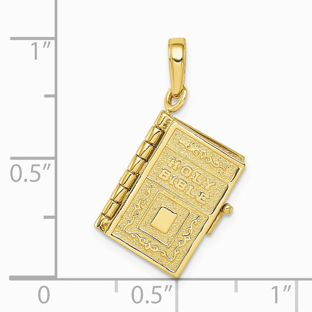 10K / 14K Yellow Gold 3D Lord's Prayer Bible Pendant - Product Photo