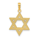10K / 14K Yellow Gold Star of David Pendant - Product Photo