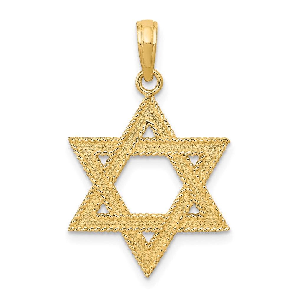10K / 14K Yellow Gold Star of David Pendant - Product Photo