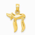 10K / 14K Yellow Gold Chai Pendant - Product Photo