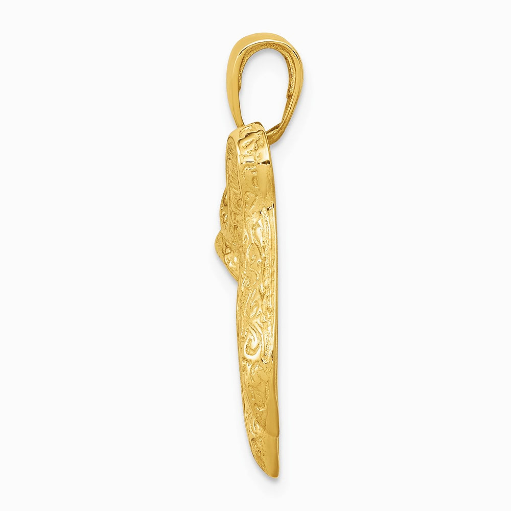 10K / 14K Yellow Gold Jewish Chai (Long Life) Pendant - Product Photo
