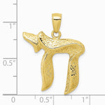 10K / 14K Yellow Gold Jewish Chai (Long Life) Pendant - Product Photo