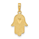 10K / 14K Yellow Gold Hamsa W/Star Of David Pendant - Product Photo