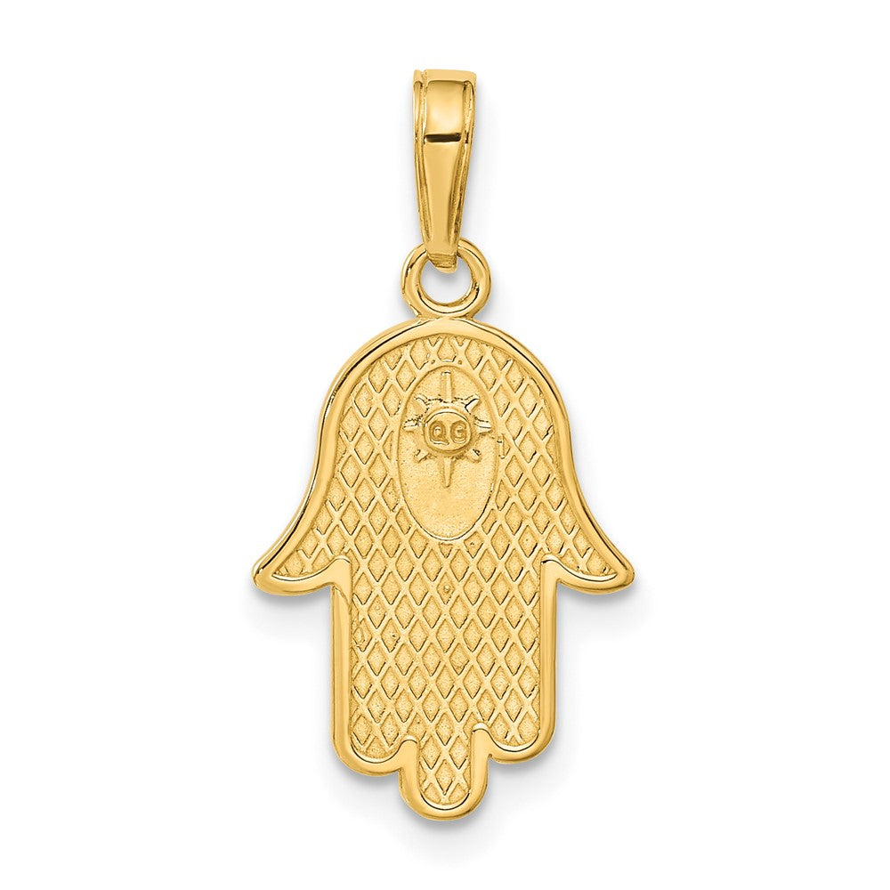 10K / 14K Yellow Gold Hamsa W/Star Of David Pendant - Product Photo