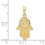 10K / 14K Yellow Gold Hamsa W/Star Of David Pendant - Product Photo