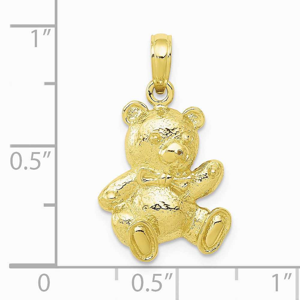 10K / 14K Yellow Gold Teddy Bear Pendant - Product Photo