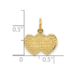 10K Yellow Gold You and Me Forever Heart Charm - Product Photo