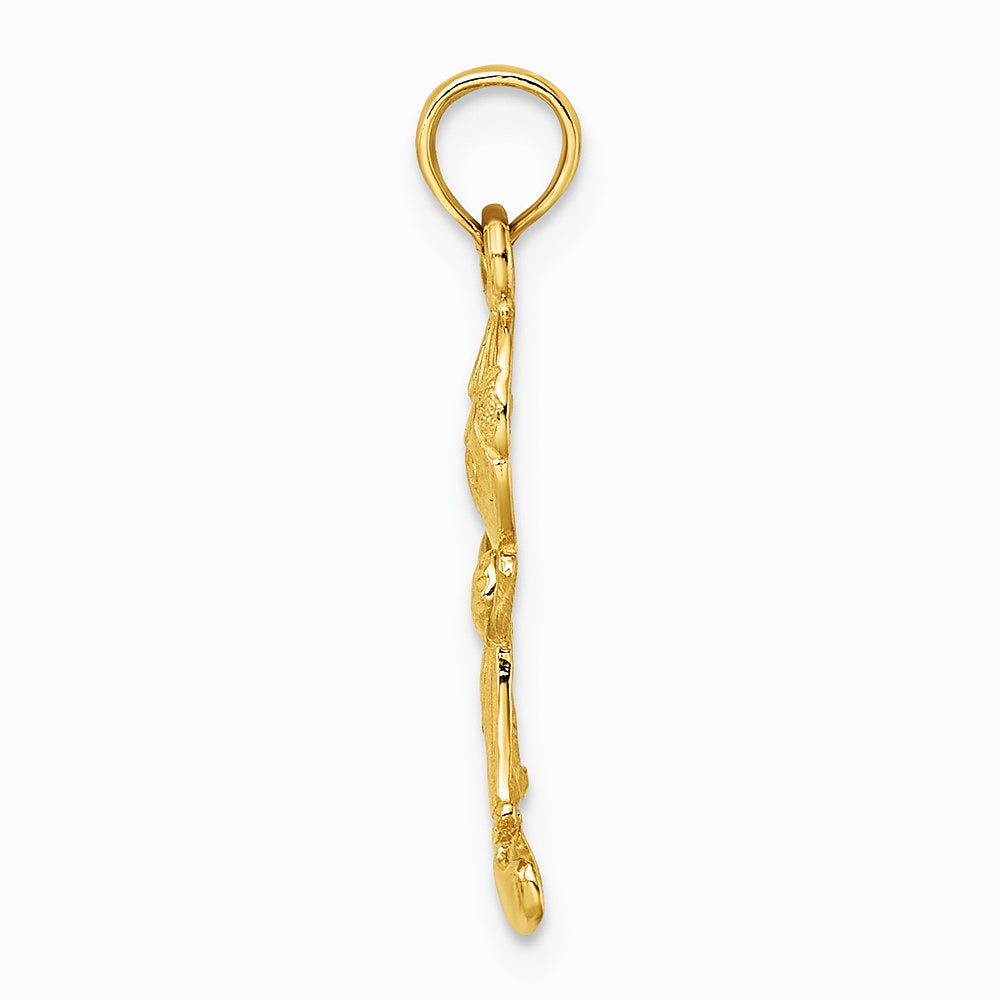 10K / 14K Yellow Gold Playful Boy with Cut Out Buttons Charm - Product Photo