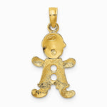 10K / 14K Yellow Gold Playful Boy with Cut Out Buttons Charm - Product Photo