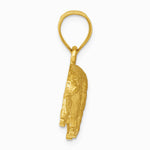10K / 14K Yellow Gold Diamond-cut Bear Pendant - Product Photo
