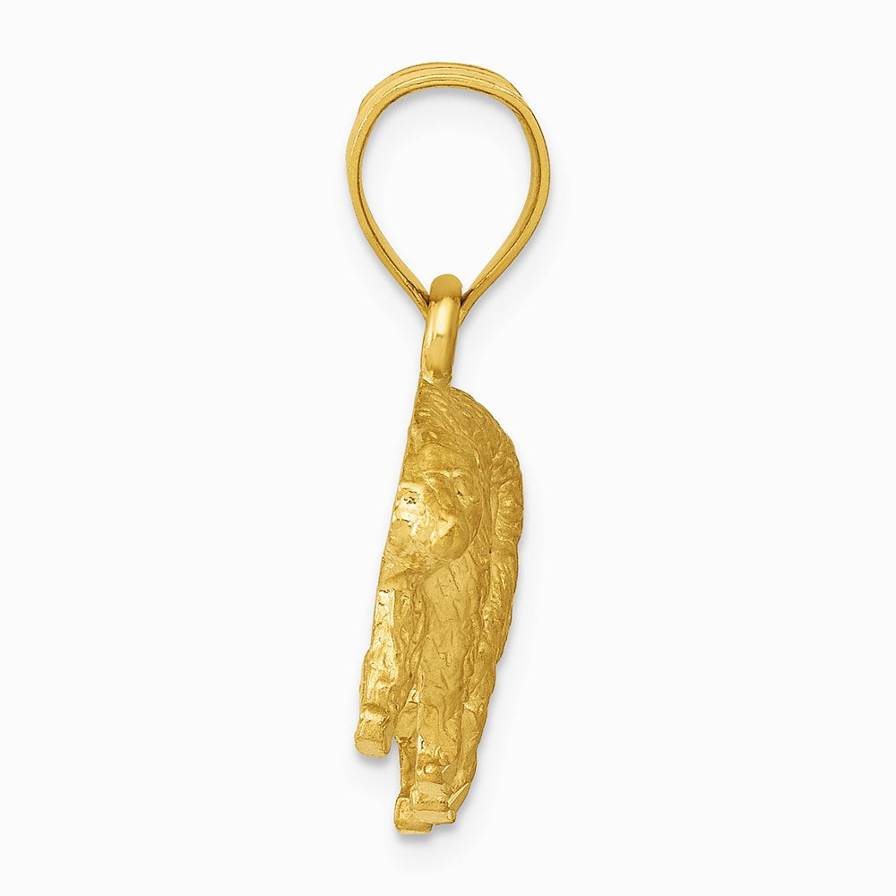 10K / 14K Yellow Gold Diamond-cut Bear Pendant - Product Photo