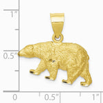 10K / 14K Yellow Gold Diamond-cut Bear Pendant - Product Photo