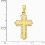 10K / 14K Yellow Gold Lace Trim Cross Pendant - Product Photo