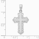 10K / 14K White Gold Lace Trim Cross Pendant - Product Photo
