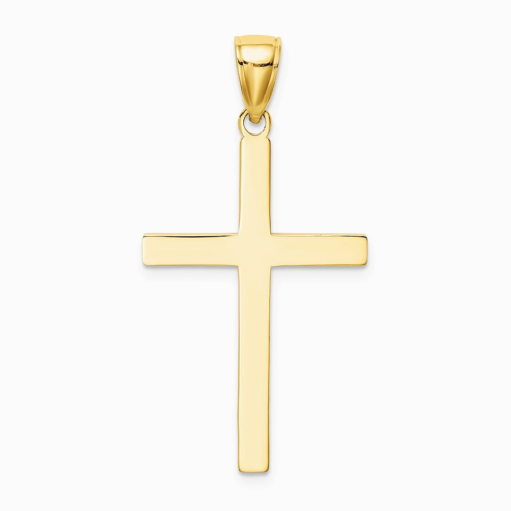 10K / 14K Yellow Gold Polished Cross Pendant - Product Photo