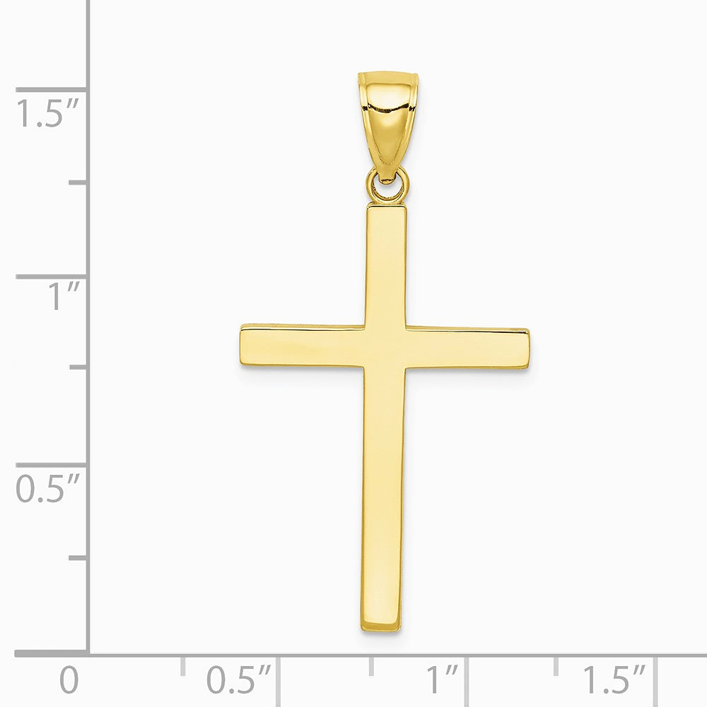 10K / 14K Yellow Gold Polished Cross Pendant - Product Photo