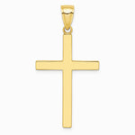 10K / 14K Yellow Gold Polished Cross Pendant - Product Photo