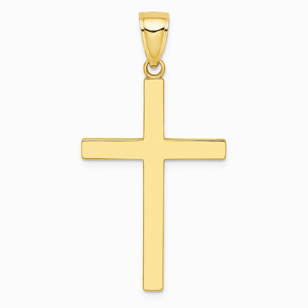 10K / 14K Yellow Gold Polished Cross Pendant - Product Photo