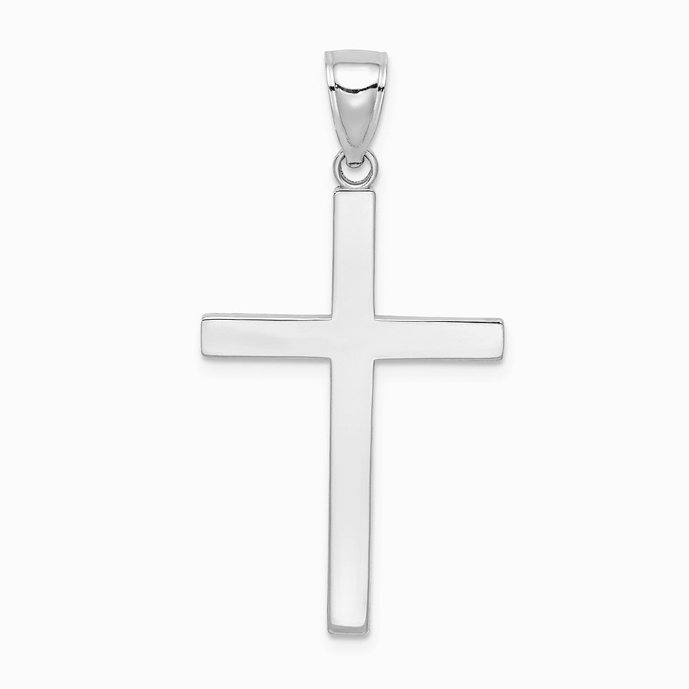 10K / 14K White Gold Polished Cross Pendant - Product Photo